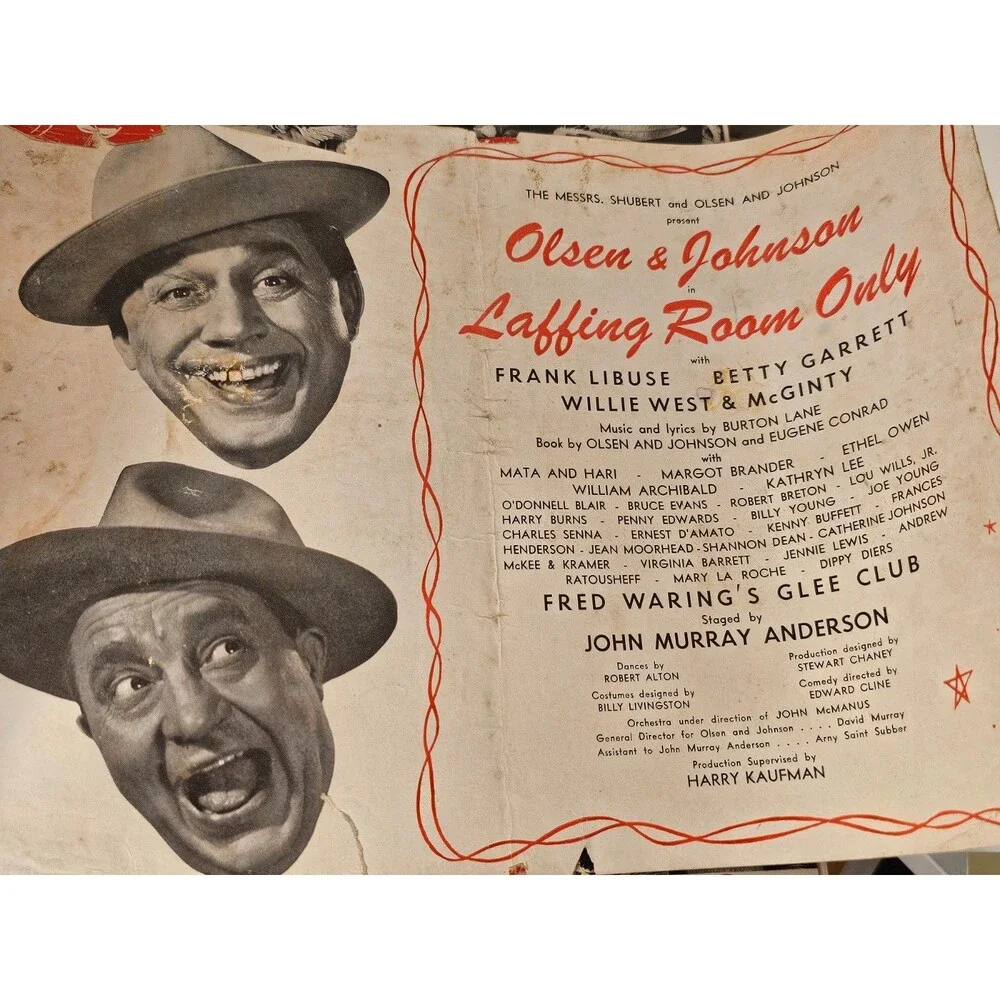 Olsen and Johnson FUNZAPOPPIN Souvenir Program-1940's with Inserts